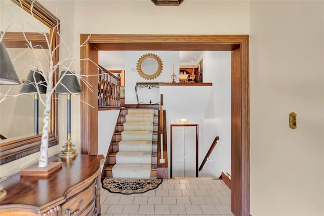 stairway with ornamental molding