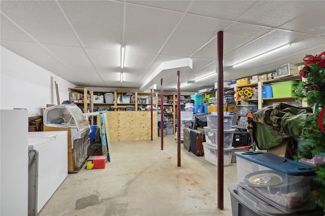 basement with a drop ceiling