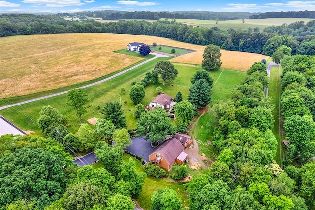 aerial view featuring a rural view