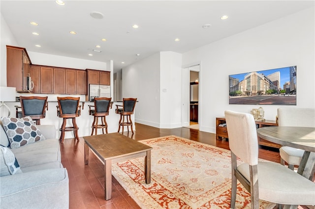 living room with wood-type flooring