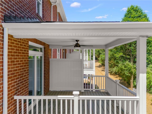 view of patio with ceiling fan