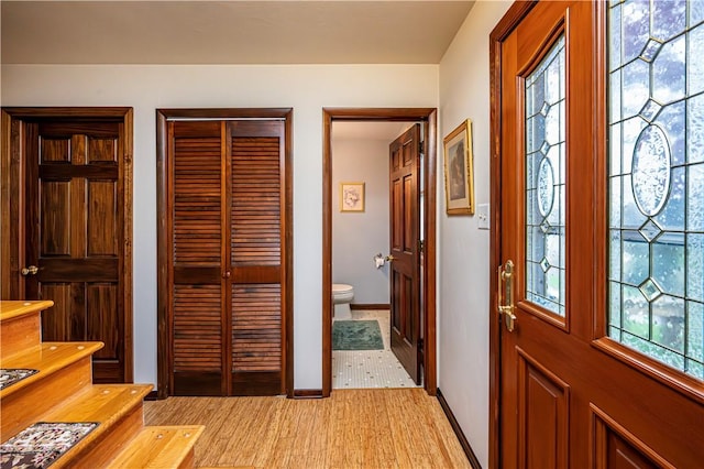 entryway featuring light wood-type flooring