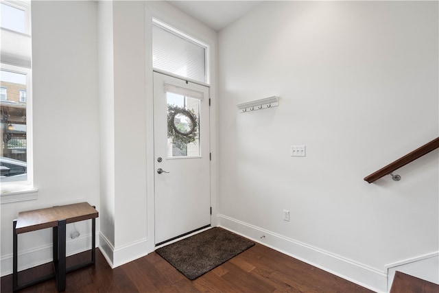 entrance foyer with dark wood-type flooring