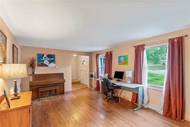 office featuring hardwood / wood-style flooring