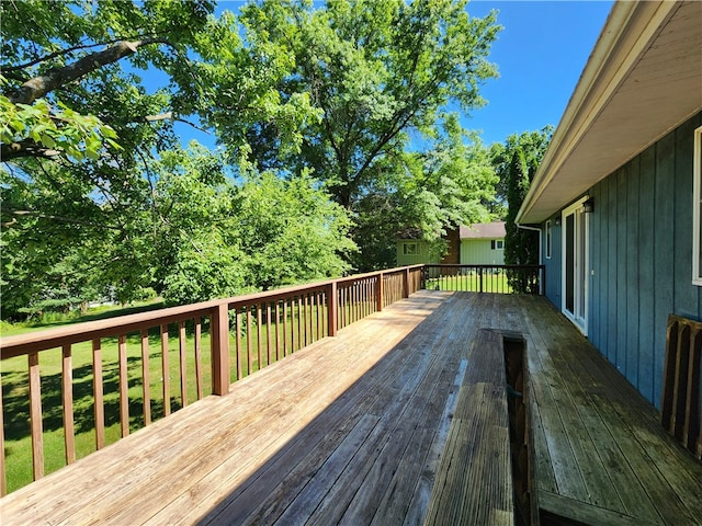 deck with a lawn