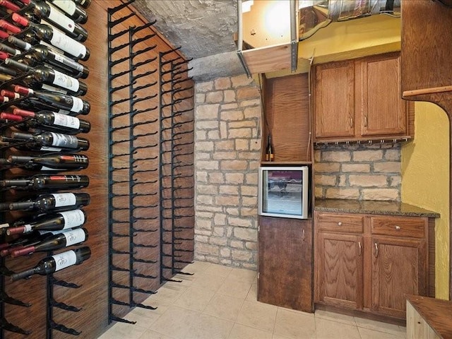 wine cellar with brick wall