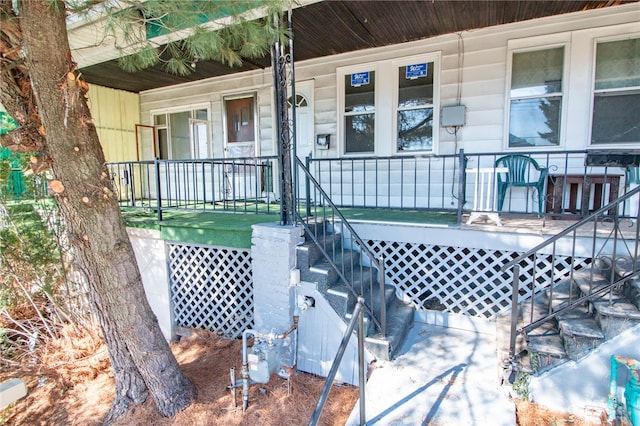 exterior space with covered porch