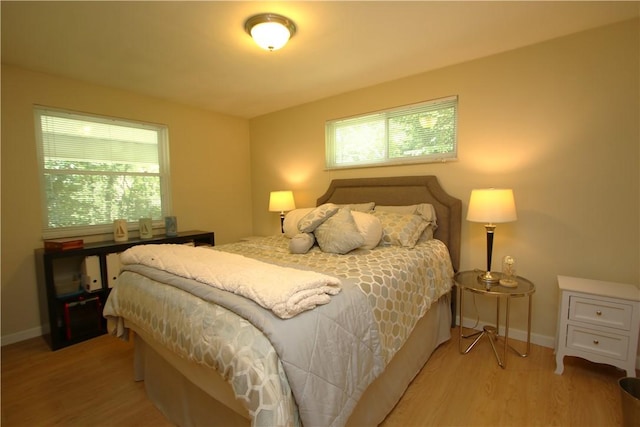 bedroom featuring light hardwood / wood-style floors