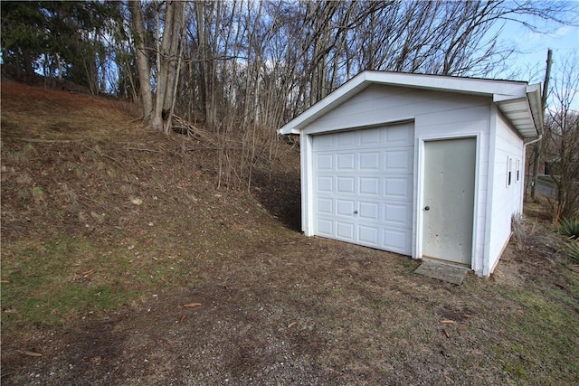 view of garage