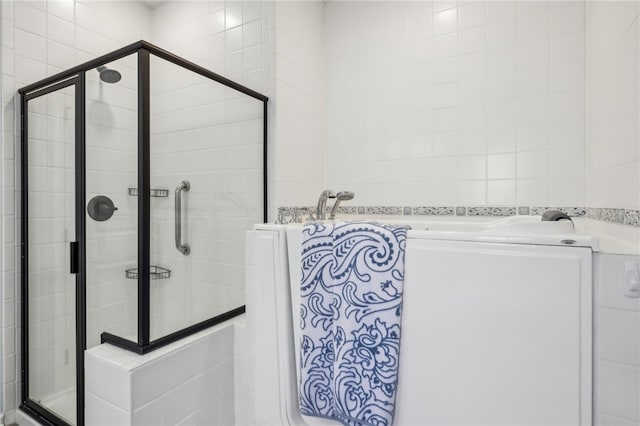 bathroom with an enclosed shower