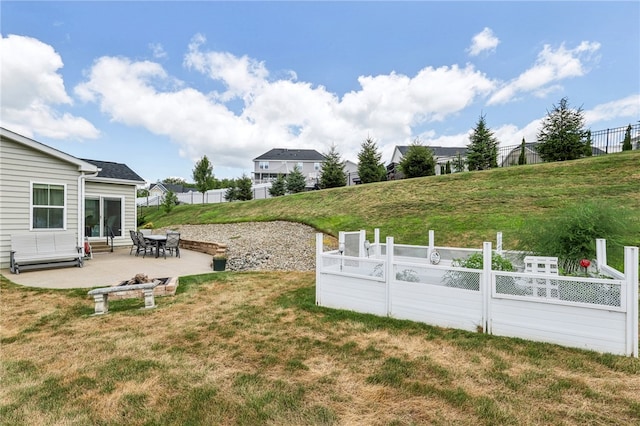 view of yard with a patio area