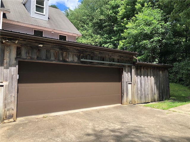 view of garage