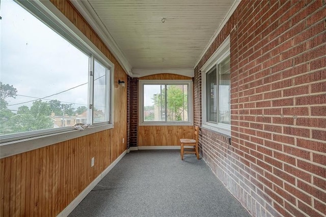 view of unfurnished sunroom