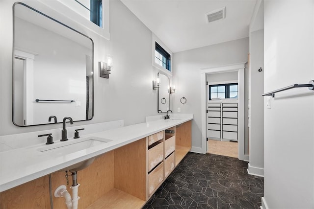 bathroom featuring vanity and tile patterned floors