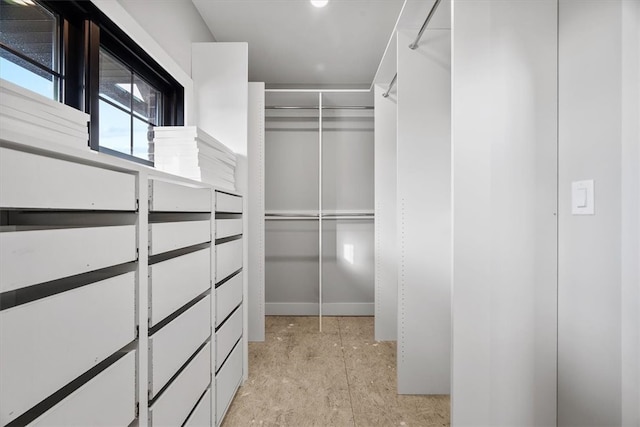 view of walk in closet