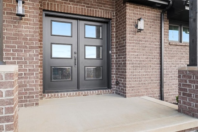 doorway to property featuring french doors