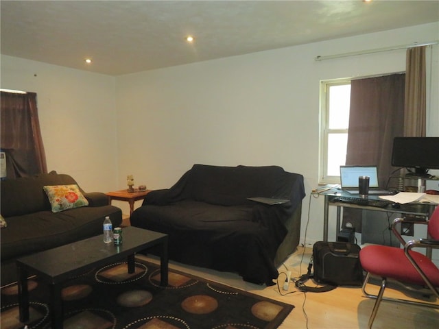 living room featuring hardwood / wood-style flooring