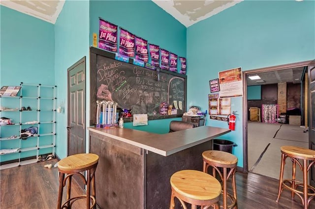 bar featuring hardwood / wood-style flooring