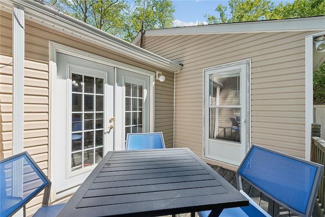 view of patio / terrace featuring french doors