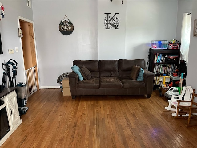 living room featuring hardwood / wood-style flooring