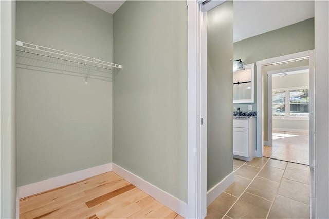 closet featuring sink