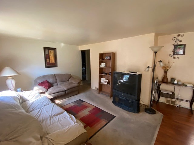 living room featuring hardwood / wood-style flooring