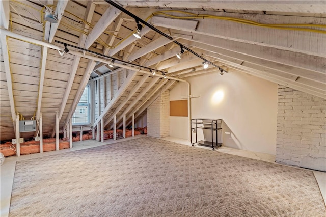 view of unfinished attic