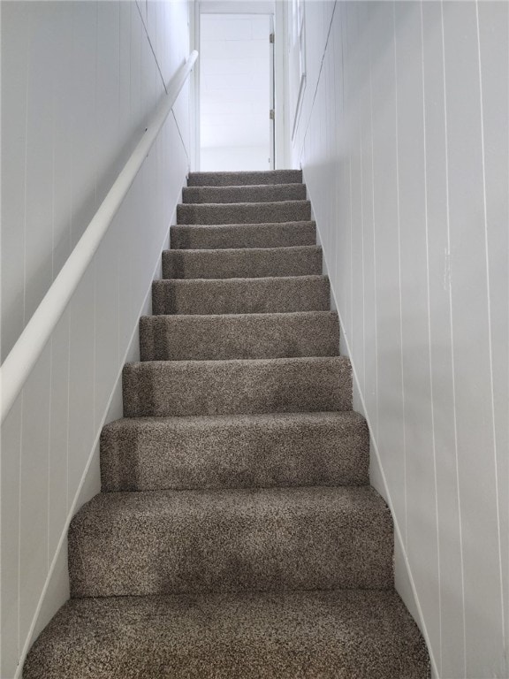 staircase with carpet