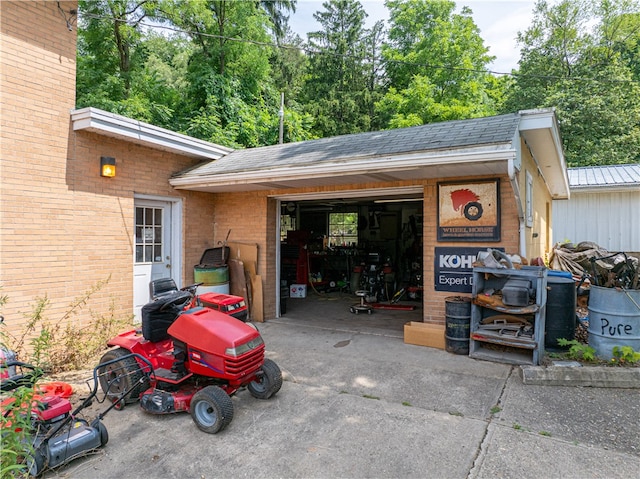 view of garage