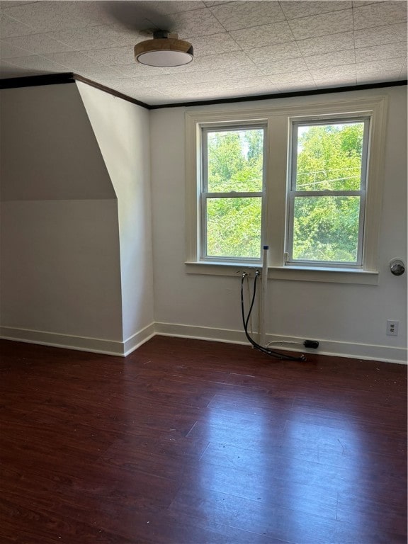 empty room featuring dark wood-type flooring