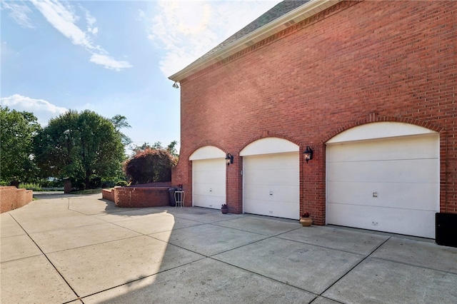 view of garage