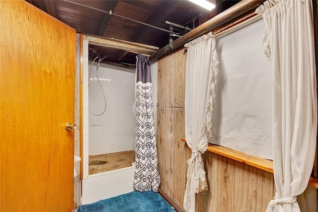 bathroom featuring walk in shower