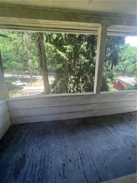 view of unfurnished sunroom