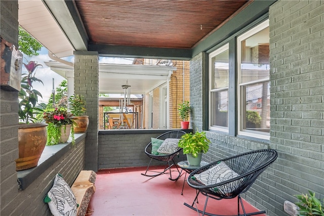 balcony with covered porch