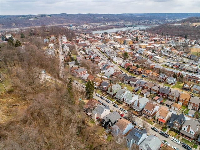 drone / aerial view with a residential view