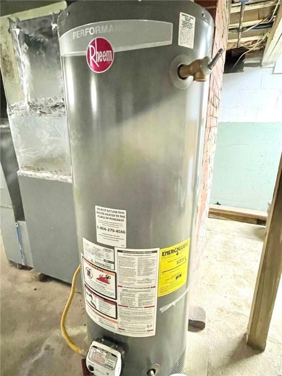utilities featuring gas water heater