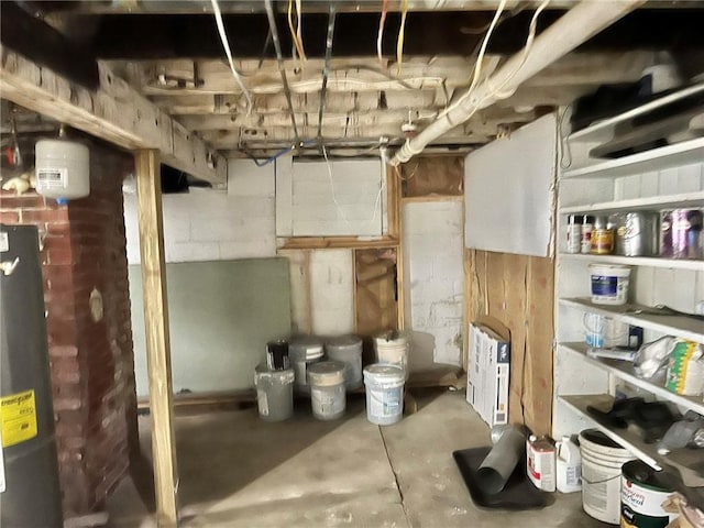 interior space with gas water heater