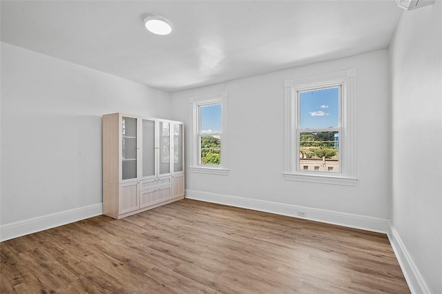 empty room featuring hardwood / wood-style floors and plenty of natural light