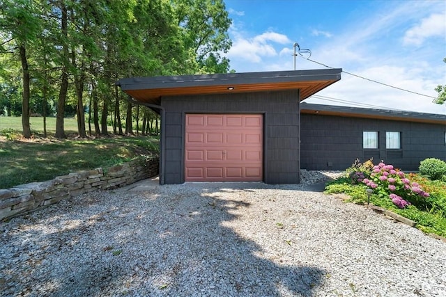 view of garage