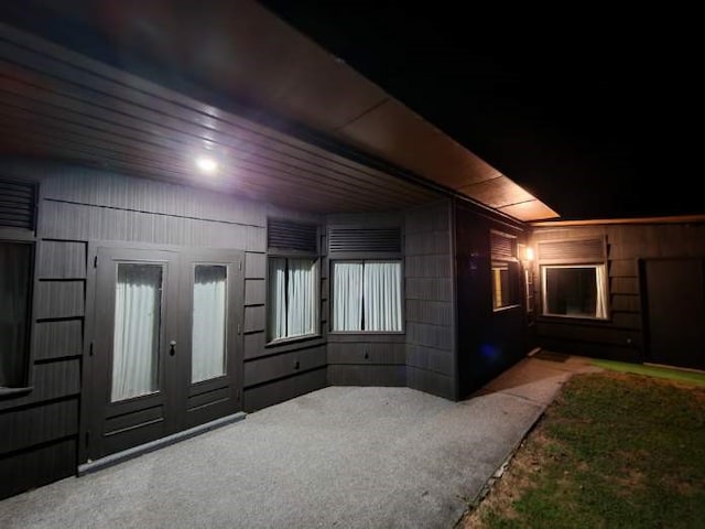 interior space with a patio