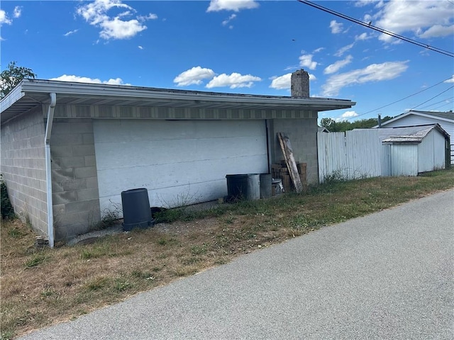 view of garage