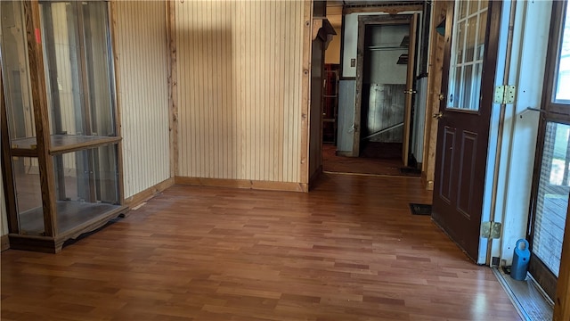 interior space featuring wood-type flooring