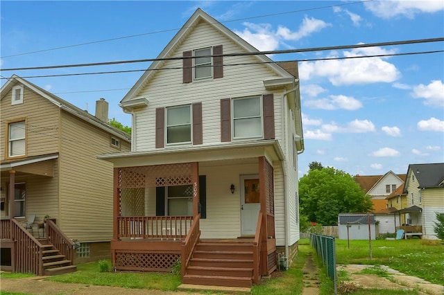 front of property featuring a porch