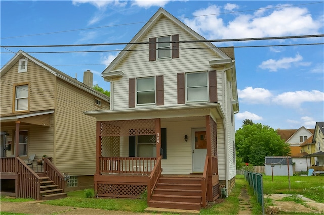 front facade featuring a porch