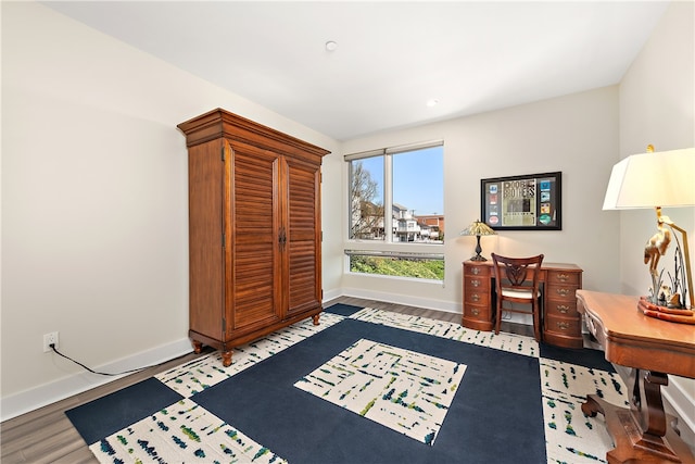 office featuring hardwood / wood-style floors