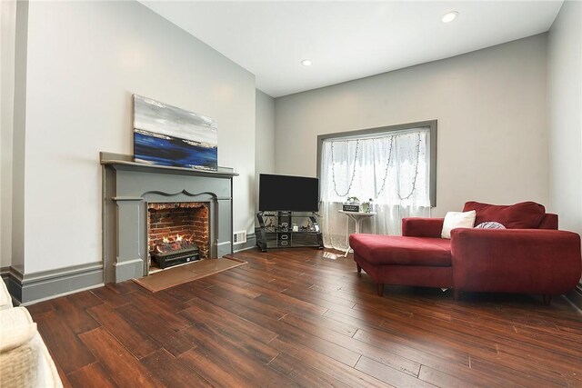 living room featuring hardwood / wood-style floors