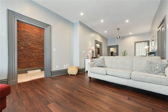 living room featuring wood-type flooring