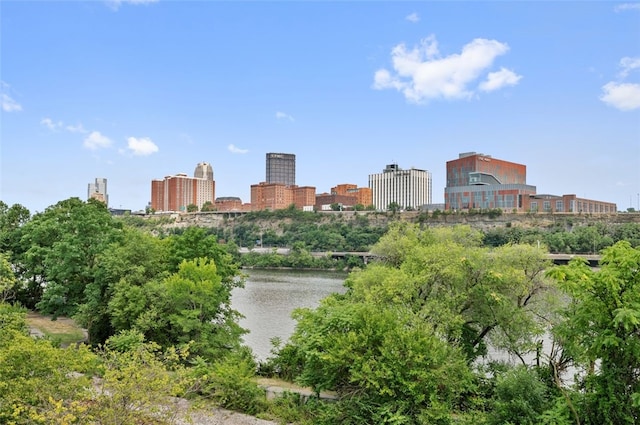 view of city featuring a water view