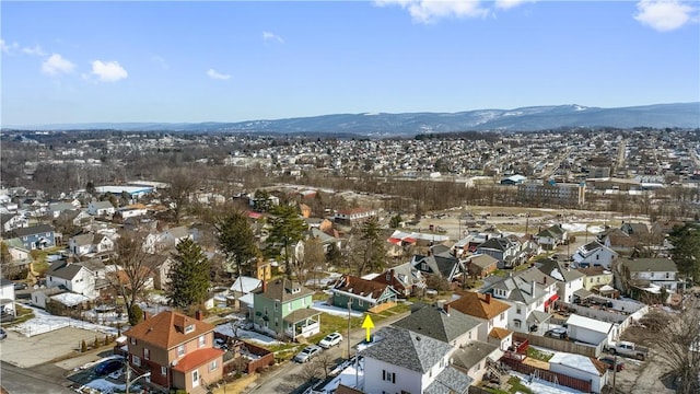 aerial view featuring a mountain view