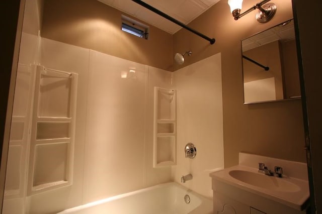 bathroom with shower / tub combination and vanity